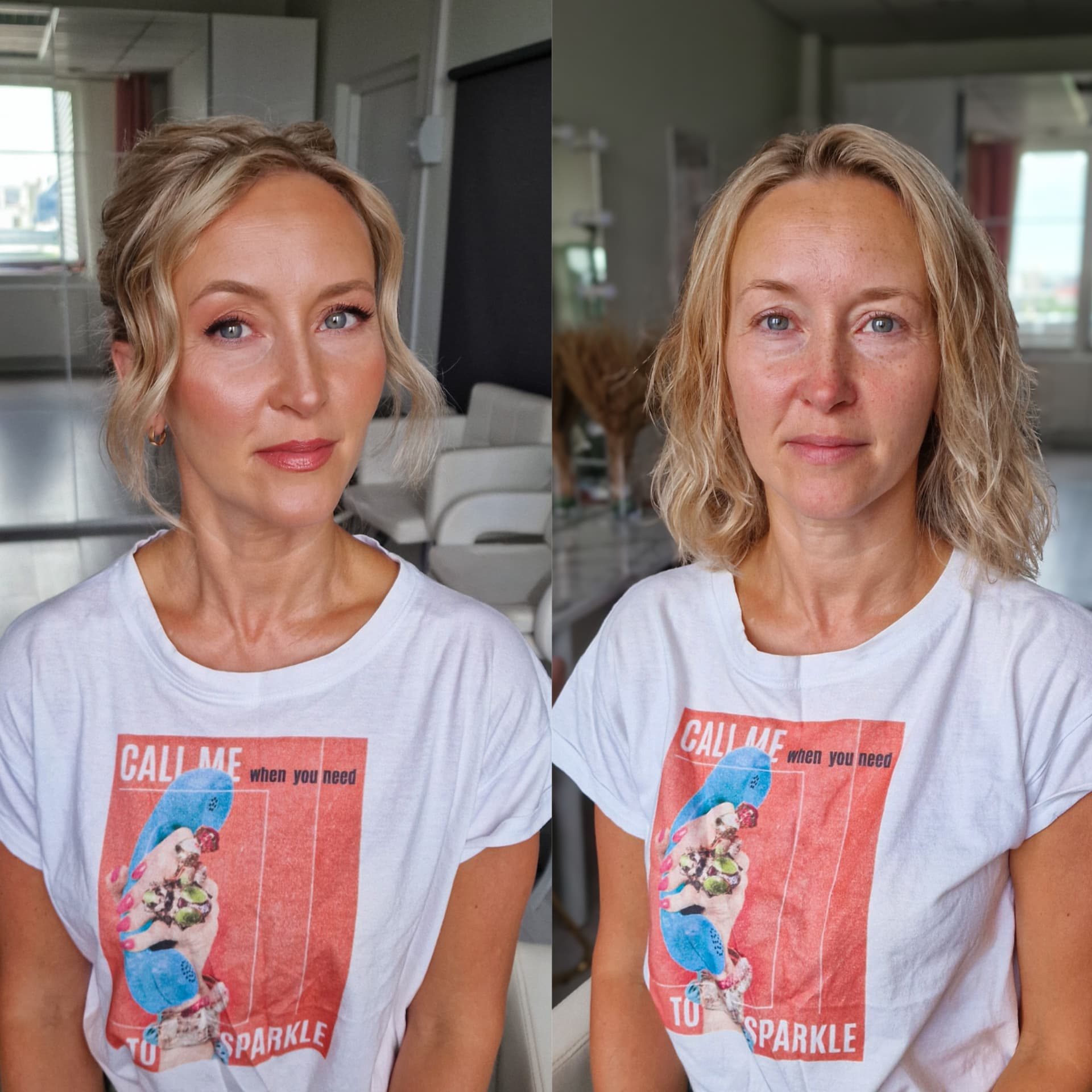 Enne ja pärast: elegantne soeng ja jumestus